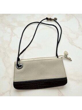 BRIGHTON Beige Colorblock Leather Shoulder Bag